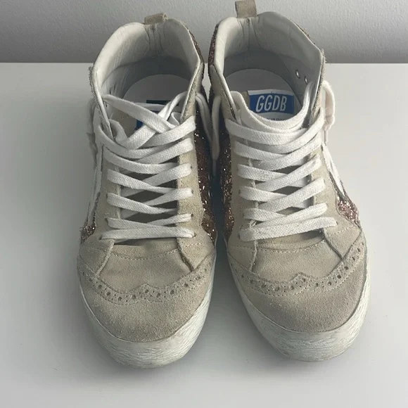 Golden Goose Mid Star Glitter Mid Top Sneakers